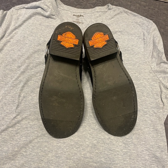 Harley-Davidson Women’s Hayward boot. Studded Blk Leather Ankle Boots w/ Ring - Picture 5 of 9